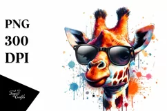 Quirky Giraffe with Paint-like Colors | Clipart Product Image 1