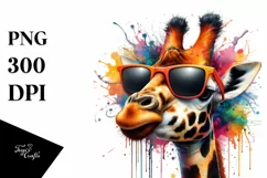 Vibrant Giraffe with Paint-like Colors | Clipart Product Image 3