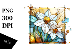 Stained Daffodil Watercolor Splash, PNG Product Image 1
