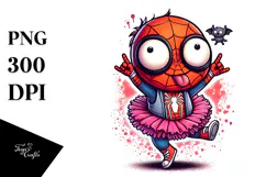 Watercolor Spider Boy with Tutu, PNG Product Image 1