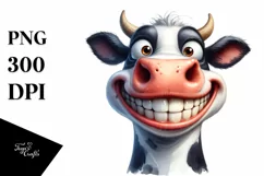 Cow Confused Goofy Smile Big Teeth | Clipart Product Image 1