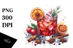 Watercolor Negroni Clipart Product Image 1