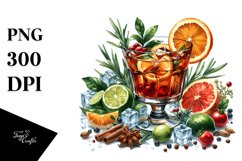 Watercolor Negroni Clipart Product Image 1