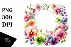 Colorful Sweet Pea Watercolor Frame Product Image 3