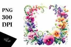 Vibrant Colorful Frame Text Sweet Pea | Clipart Product Image 3