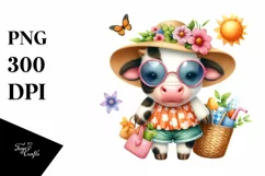 Cute Baby Cow Watercolor Sticker Product Image 3