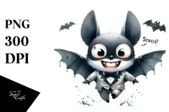 Funny Simple Bat Washed Watercolor PNG Product Image 1