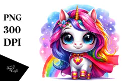 Crazy Baby Unicorn in Superhero Cape Product Image 1