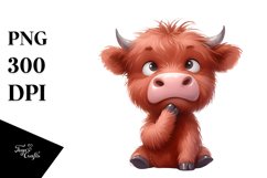 highland cow portrait, Transparent PNG Product Image 3