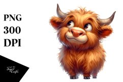highland cow portrait, Transparent PNG Product Image 3