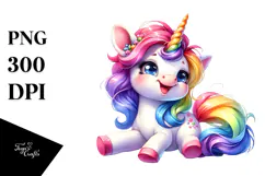 Funny Baby Unicorn Playing, Transparent PNG Product Image 1