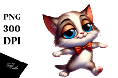 Exaggerated Cartoon Kitten PNG Product Image 1
