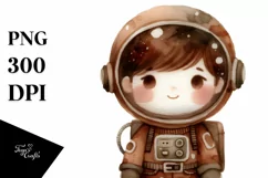 Whimsical Astronaut Girl Clipart PNG Product Image 3