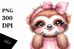 Detailed Sloth Portrait | Watercolor Clipart Product Image 1
