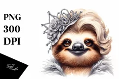 Detailed Sloth Portrait | Watercolor Clipart Product Image 3