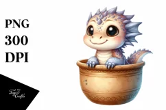 Cute Baby Dragon in Recipient PNG Product Image 3