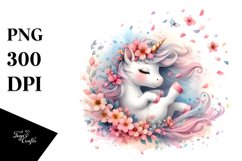 Cute Baby Unicorn Tumbling Wind Spring | Clipart Product Image 1
