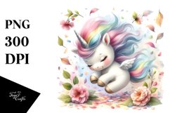 Cute Baby Unicorn Tumbling Wind Spring | Clipart Product Image 3