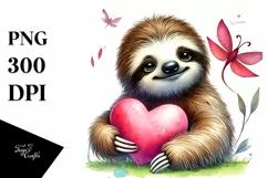 Baby Sloth with Heart PNG Product Image 1