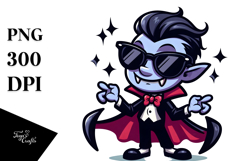 Silly Vampire with Oversized Sunglasses PNG Product Image 1
