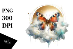 Pretty Butterfly with Splashes PNG Product Image 1