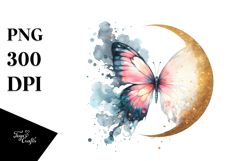 Smiling Butterfly with Splashes PNG Product Image 1