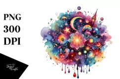 Colorful Magical Mushroom Splash | Clipart Product Image 1