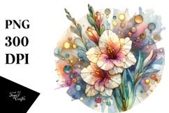 Stained Gladiolus Made of Material | Sublimation Clipart Product Image 3