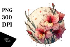 Stained Gladiolus Made of Material | Sublimation Clipart Product Image 1