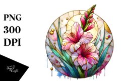 Stained Gladiolus Made of Material | Sublimation Clipart Product Image 1