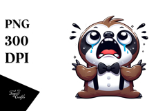 Goofy Sloth with Bow Tie PNG Product Image 1