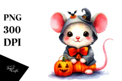 Vibrant Baby Mouse Halloween Drawing PNG Product Image 1