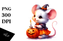 Vibrant Baby Mouse Halloween Drawing PNG Product Image 1