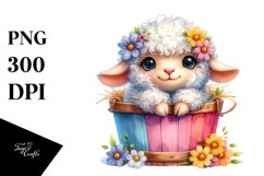 Colorful Baby Dall Sheep in Bucket | Clipart Product Image 3