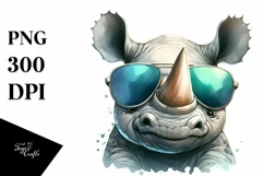Funny Rhino Smiling Sunglasses | Clipart Product Image 3