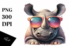 Funny Rhino Smiling Sunglasses | Clipart Product Image 1