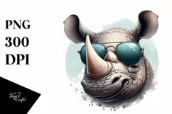 Funny Rhino Smiling Sunglasses | Clipart Product Image 1