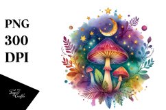 Magical Celestial Mushroom | Sublimation Clipart Product Image 1