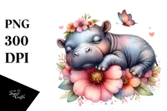 Adorned Baby Hippo PNG Product Image 1