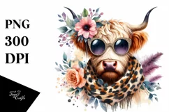 Watercolor Animal Print Scarf and Sunglasses Glitter Splash Product Image 3