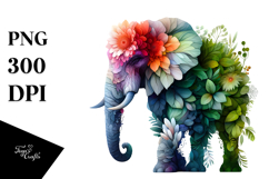 Vibrant Elephant with Abstract Frame PNG Product Image 1