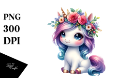 Cute Baby Unicorn, PNG Product Image 1