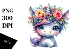 Vibrant Baby Unicorn PNG Product Image 1