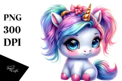 Cute Baby Unicorn PNG Product Image 1