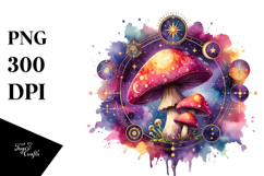 Magical Celestial Mushroom Tarot Splash PNG Product Image 1