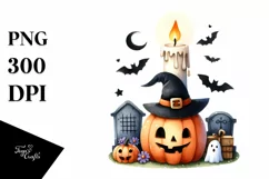Watercolor Style Funny Halloween Clipart, Transparent PNG Product Image 3