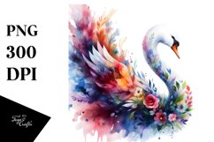 Abstract Vibrant Swan Watercolor Product Image 3