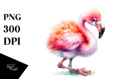Funny Baby Flamingo Clipart | Sublimation Product Image 1