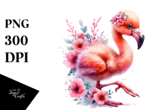 Funny Baby Flamingo Clipart | Sublimation Product Image 1