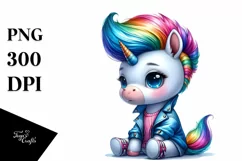 Sitting Baby Unicorn PNG Product Image 3